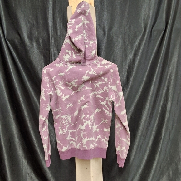 Purple Tie-Dye Volcom Hoodie with Logo - Picture 4 of 10